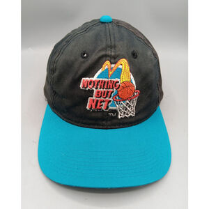Vintage 90s McDonalds 1993 Basketball Promo Hat Snapback Cap Teal Black